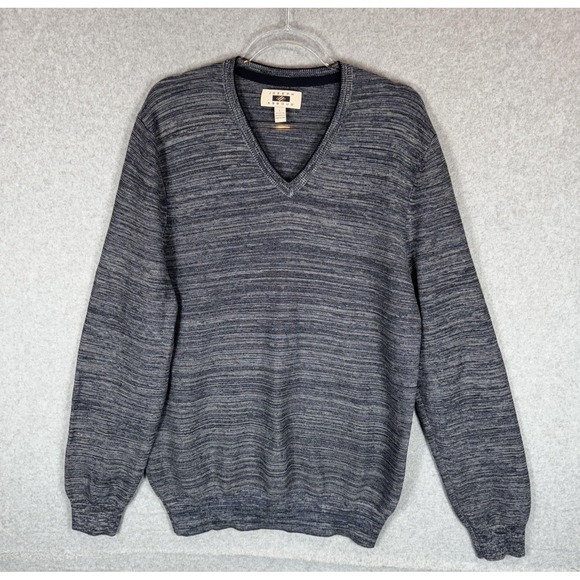 Joseph Abboud Sweater Mens‎ Large Gray V Neck Pullover Lightweight Knit Casual - Picture 1 of 10